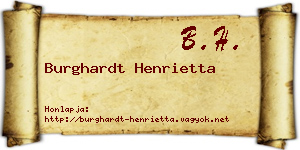 Burghardt Henrietta névjegykártya